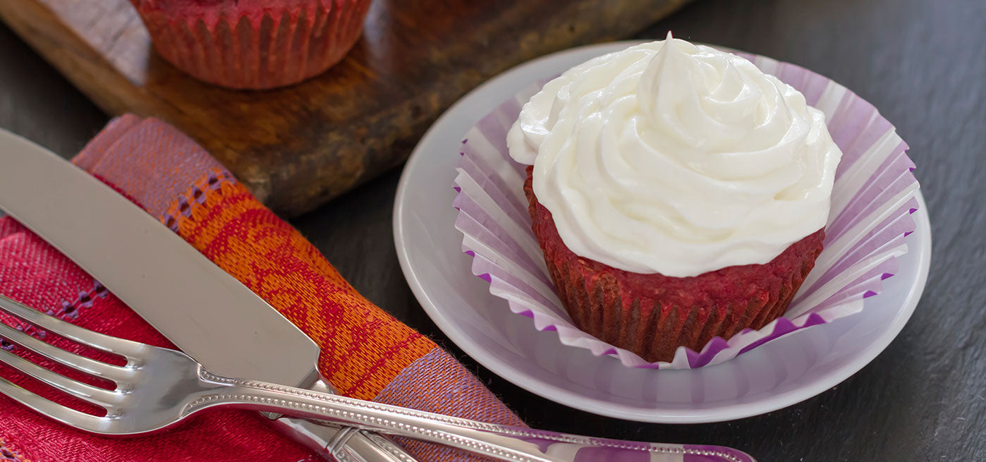 Red Velvet Protein Cupcakes with Greek Yogurt Frosting